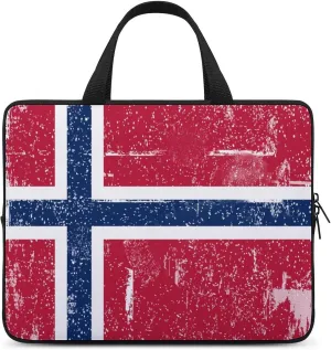 Vintage Retro White Norway Laptop Bag Laptop Case Computer Messenger Bag with Adjustable Shoulder Strap