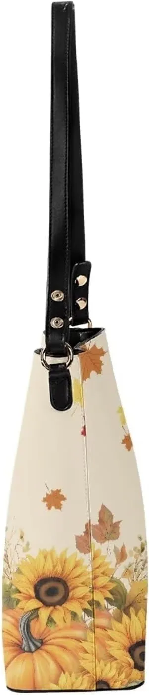 Waterproof Bucket Bag for Women, Women's Bucket Bag Leather Crossbody Shoulder Handbags with 2 Straps Large Capacity