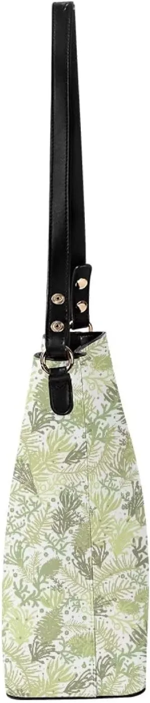 Waterproof Bucket Bag for Women, Women's Bucket Bag Leather Crossbody Shoulder Handbags with 2 Straps Large Capacity