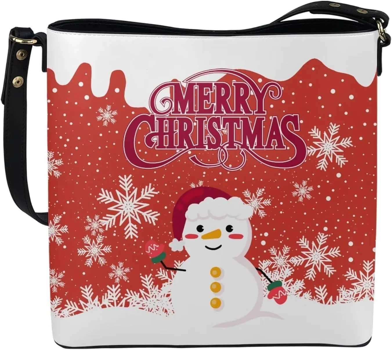 Waterproof Bucket Bag for Women, Women's Bucket Bag Leather Crossbody Shoulder Handbags with 2 Straps Large Capacity
