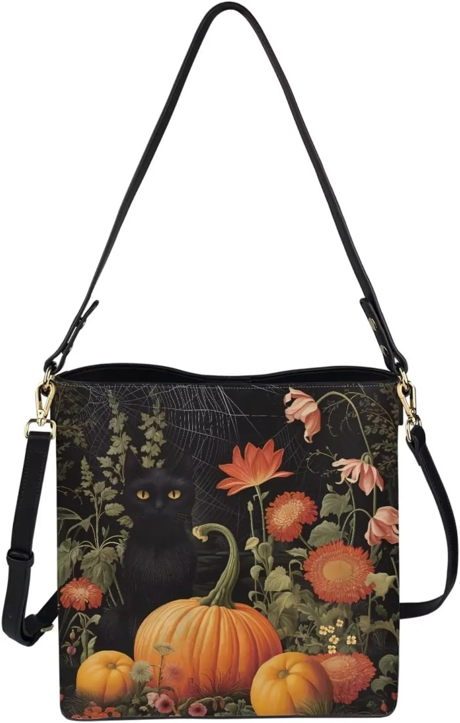 Waterproof Bucket Bag for Women, Women's Bucket Bag Leather Crossbody Shoulder Handbags with 2 Straps Large Capacity