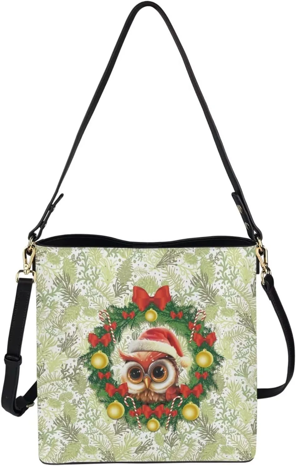 Waterproof Bucket Bag for Women, Women's Bucket Bag Leather Crossbody Shoulder Handbags with 2 Straps Large Capacity
