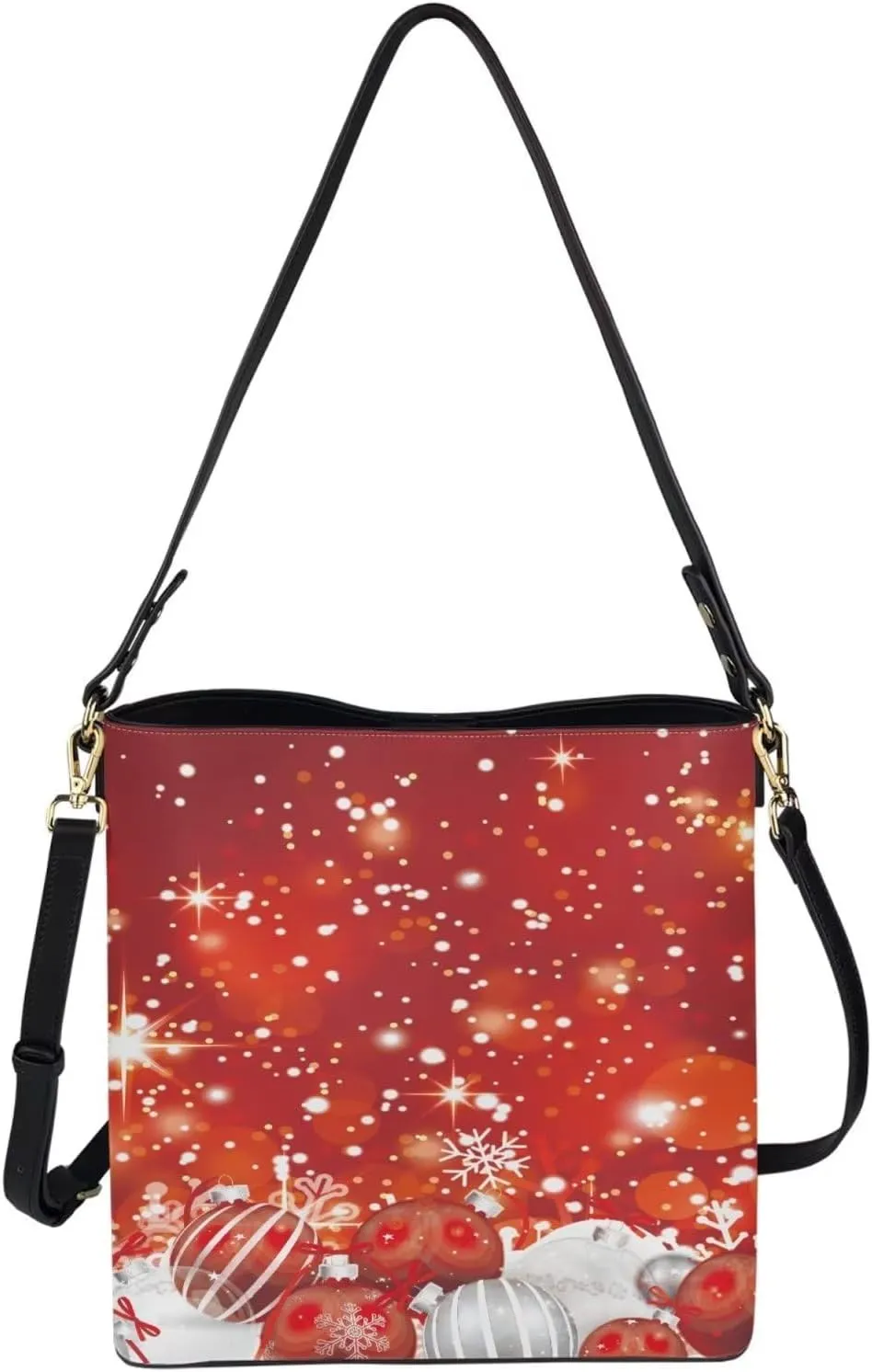 Waterproof Bucket Bags for Women, Crossbody Bag for Women Handbags PU Leather Shoulder Bags, 11x 4.5x 11.4