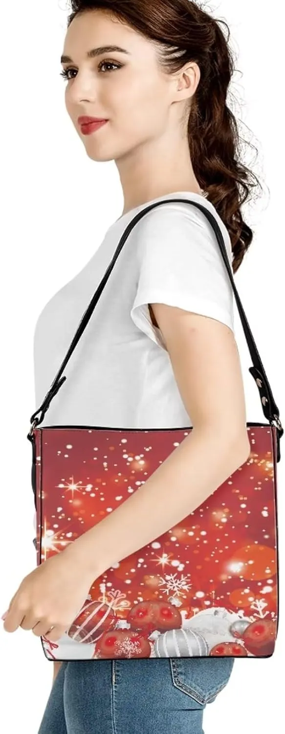 Waterproof Bucket Bags for Women, Crossbody Bag for Women Handbags PU Leather Shoulder Bags, 11x 4.5x 11.4