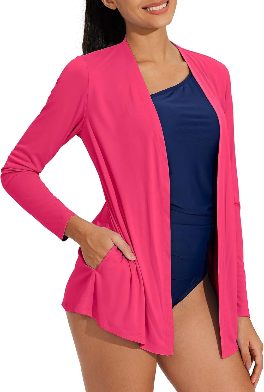 Willit Women's UPF 50  Cardigan Sun Shirts Long Sleeve Lightweight Sun Wrap with Pockets SPF UV Quick Dry