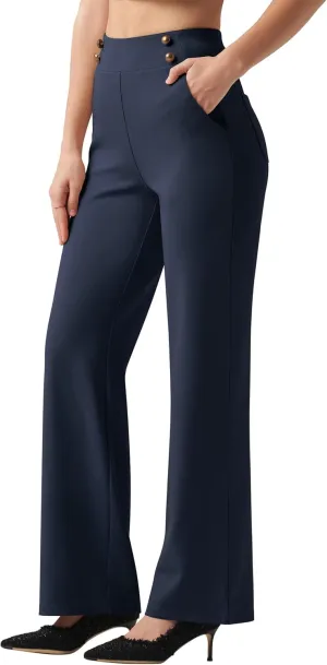 Willit Women's Wide Leg Dress Pants High Waisted Stretch Work Pants Office Business Casual Slacks Pockets Petite/Regular/Tall