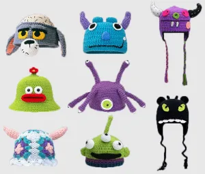 Winter Knitted Devil Hats Halloween Christmas Gifts Warm Monster Knitted Hat