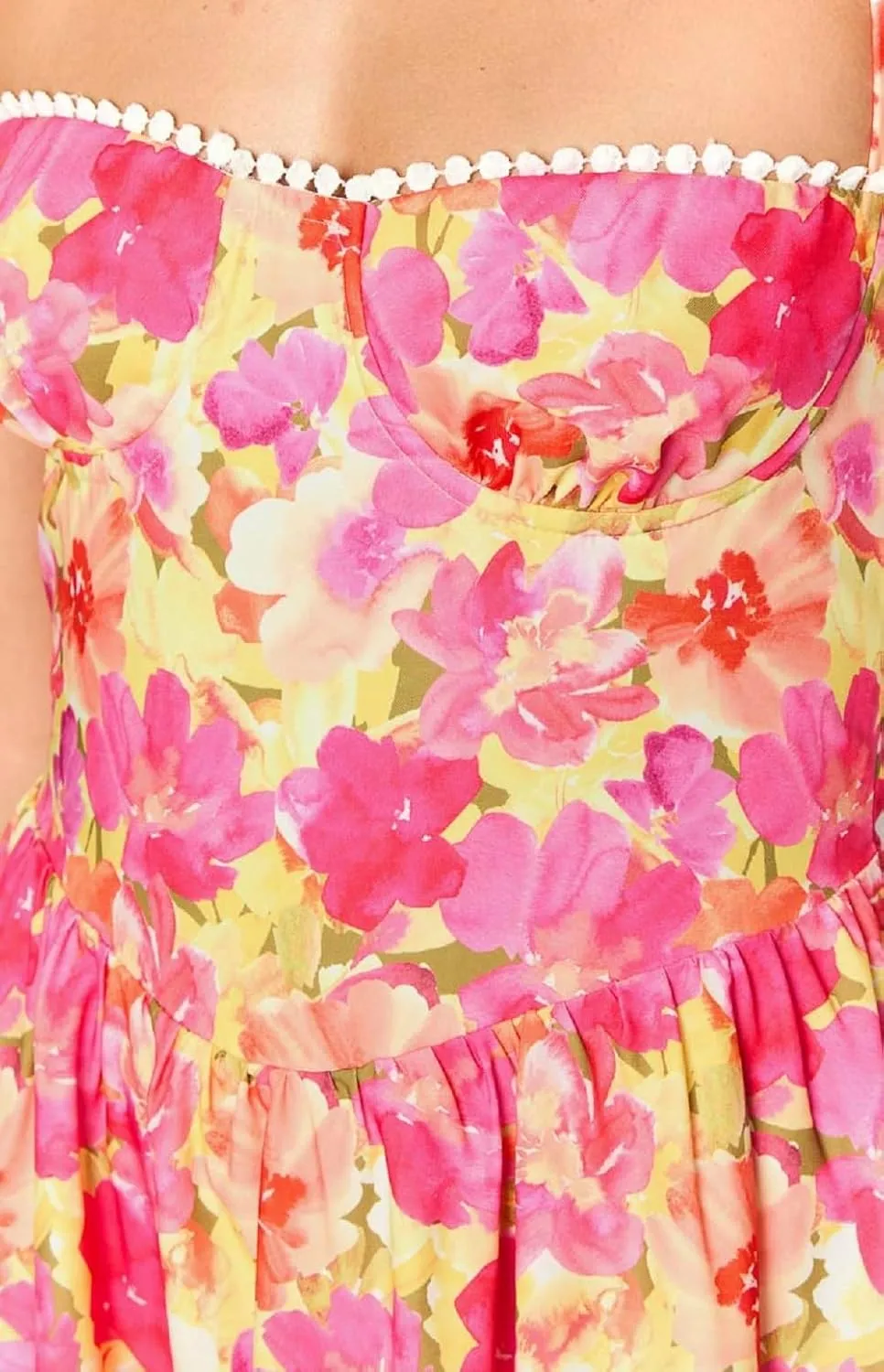 Women Boho Spaghetti Strap Mini Dress Floral Open Back Camisole Short Dress A-Line Sun Dress Summer Beach Dress