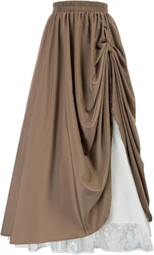Women's Asymmetrical Split Slit Skirt Ruched Hight Waist Bodycon Midi Skirt Flowy Long Pleated Skirt Dress