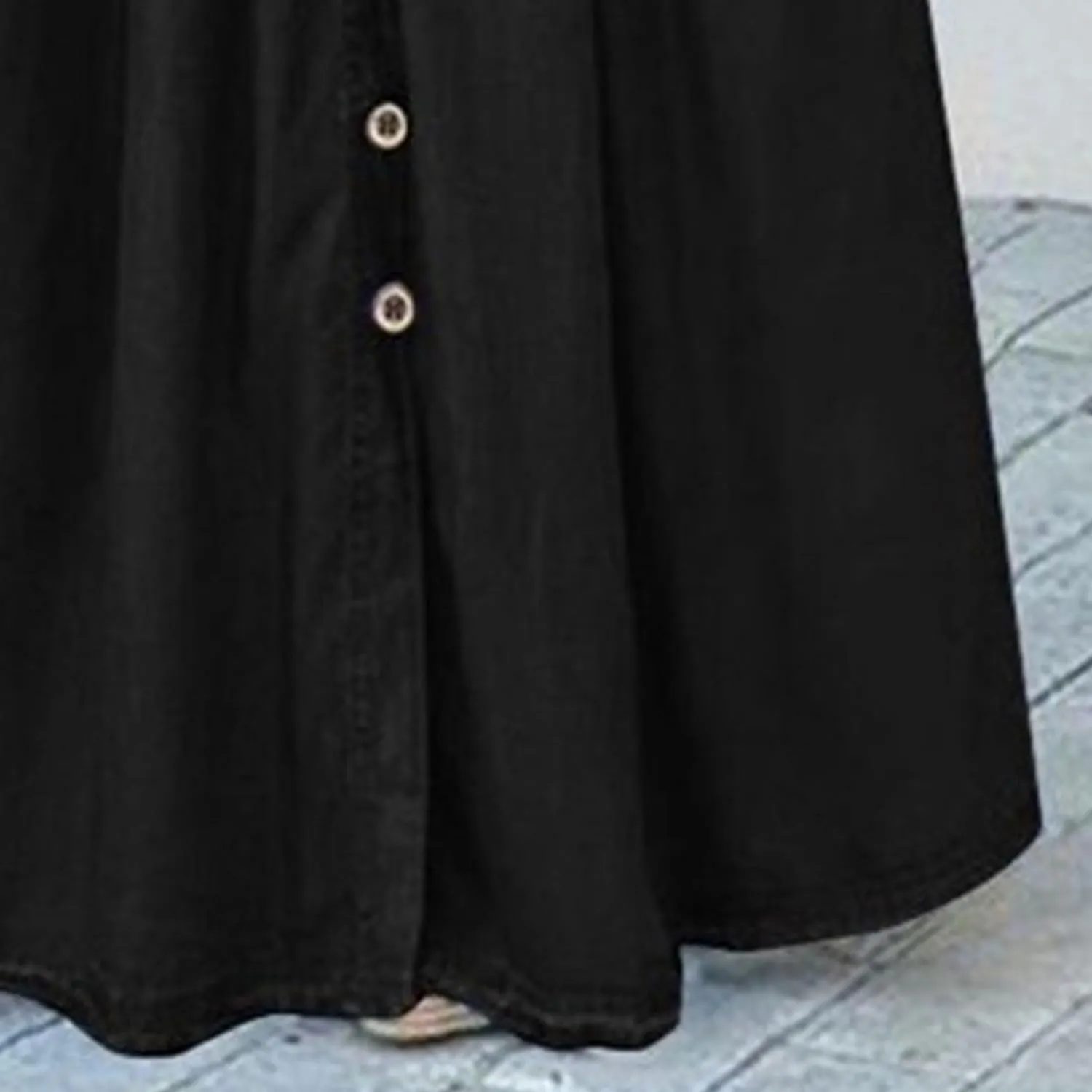 Women's Casual Bag Waist Skirts A Line Pleated Midi Skirt with Pockets Casual Button Front Pleated Flare Skirts