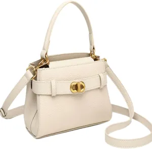 Women's Crossbody Handbag,100% Genuine Leather, Gold Hardware