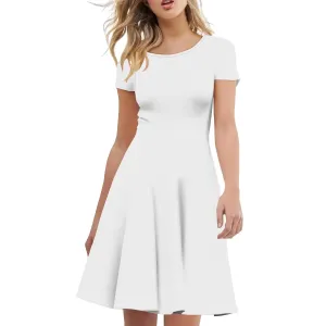 Women's Elegant Plus Size Midi Dress Vintage 50s Office Casual Solid Color Work Business Party A-Line Swing Dresses