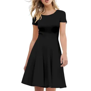 Women's Elegant Plus Size Midi Dress Vintage 50s Office Casual Solid Color Work Business Party A-Line Swing Dresses