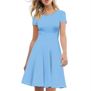 Women's Elegant Plus Size Midi Dress Vintage 50s Office Casual Solid Color Work Business Party A-Line Swing Dresses