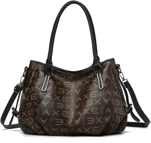 Women's Faux Leather Hobo Shoulder Bag, Large Capacity Tote Purse with Multiple Compartments, Black, Crossbody tote bag