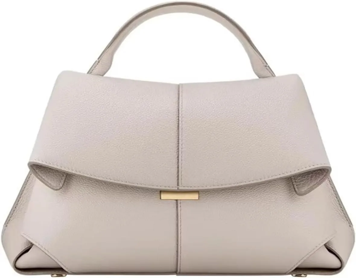 Women's Genuine Leather Handbag, Top Handle Satchel, Shoulder Crossbody Bag with Adjustable Strap