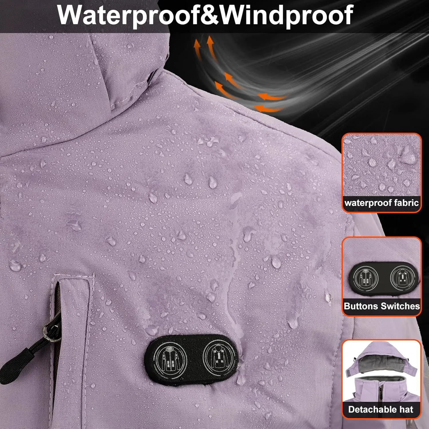 Women's Heated Jacket with 16000mAh Battery Pack Electric Coat