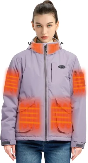 Women's Heated Jacket with 16000mAh Battery Pack Electric Coat