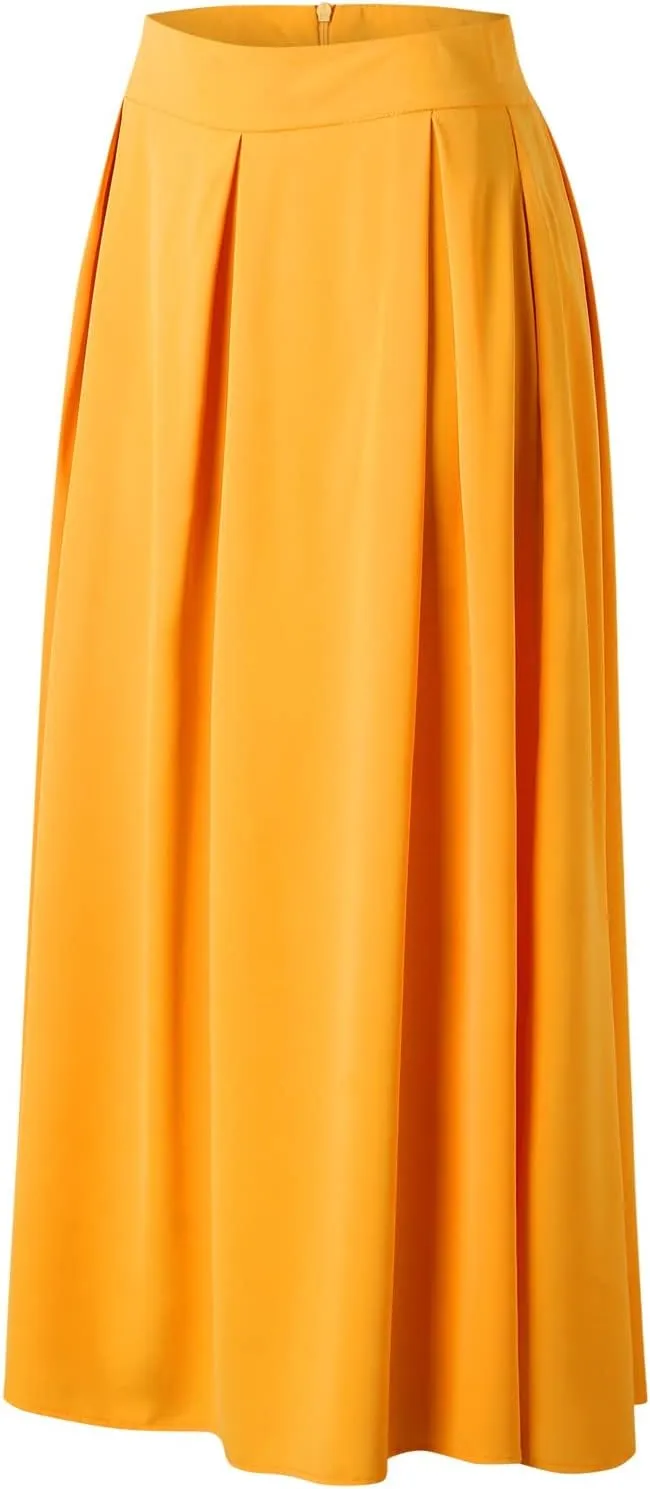 Women's Large Solid Color Pocket High Waist Ol Half Skirt Pleated Skirt Small Knit