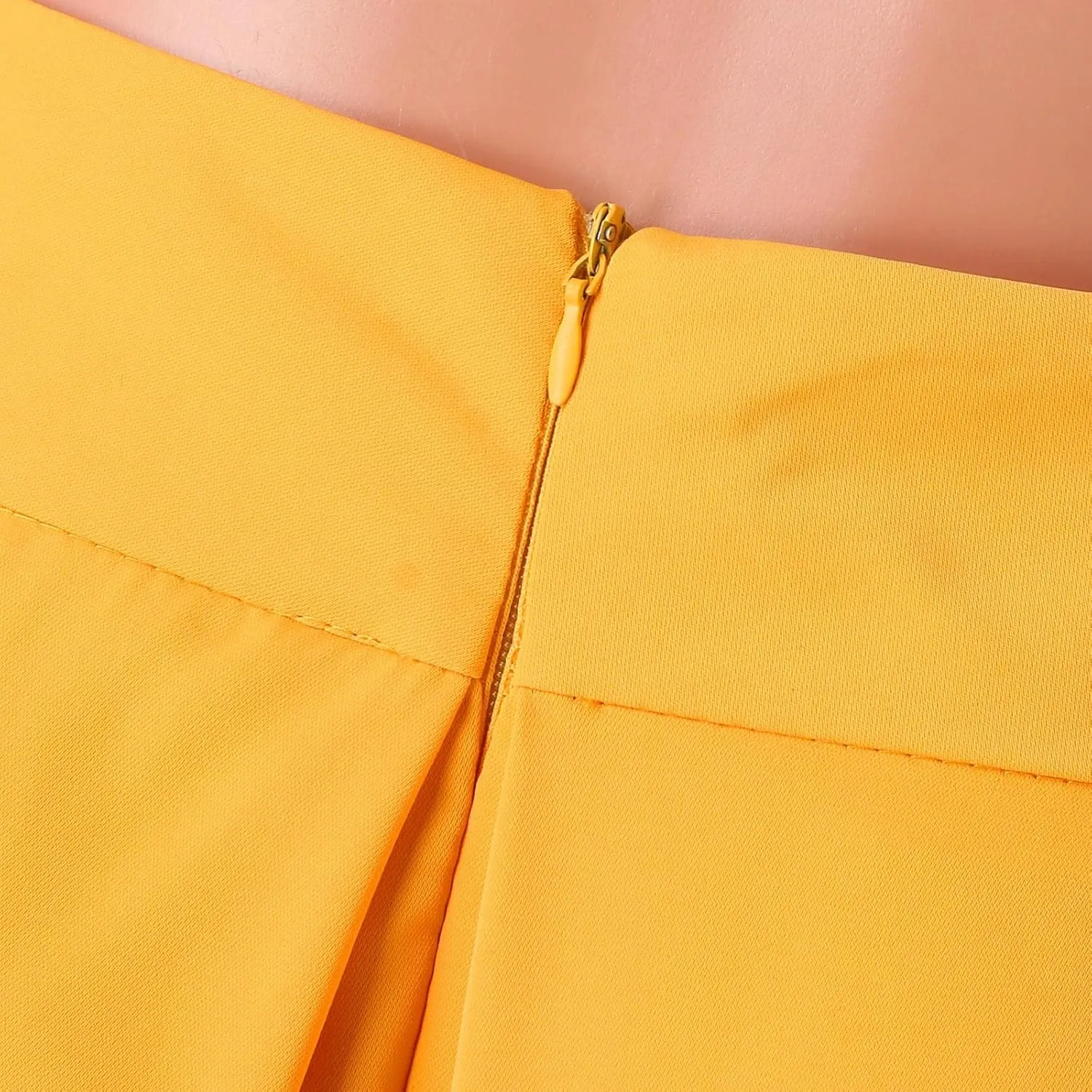 Women's Large Solid Color Pocket High Waist Ol Half Skirt Pleated Skirt Small Knit