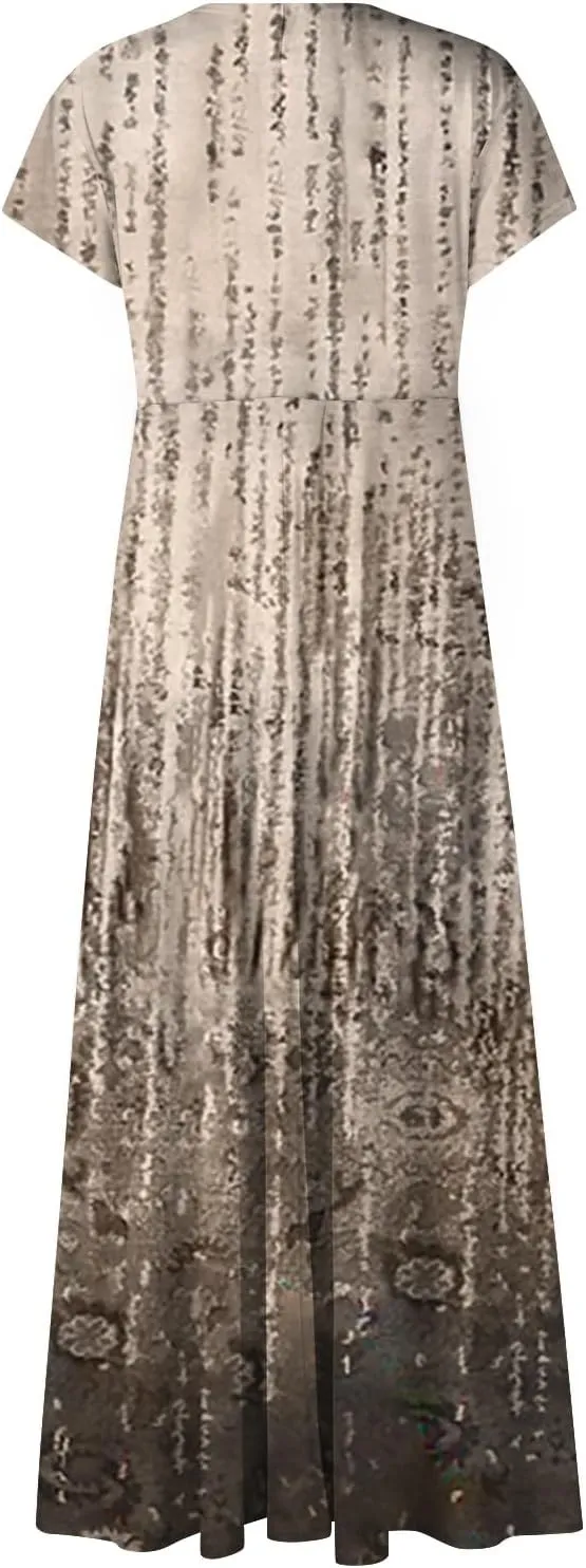 Womens Summer Maxi Dress Chiffon Loose Fit Swing Daily Solid Color 2025 Mature Casual Outdoor Slim Party Dresses