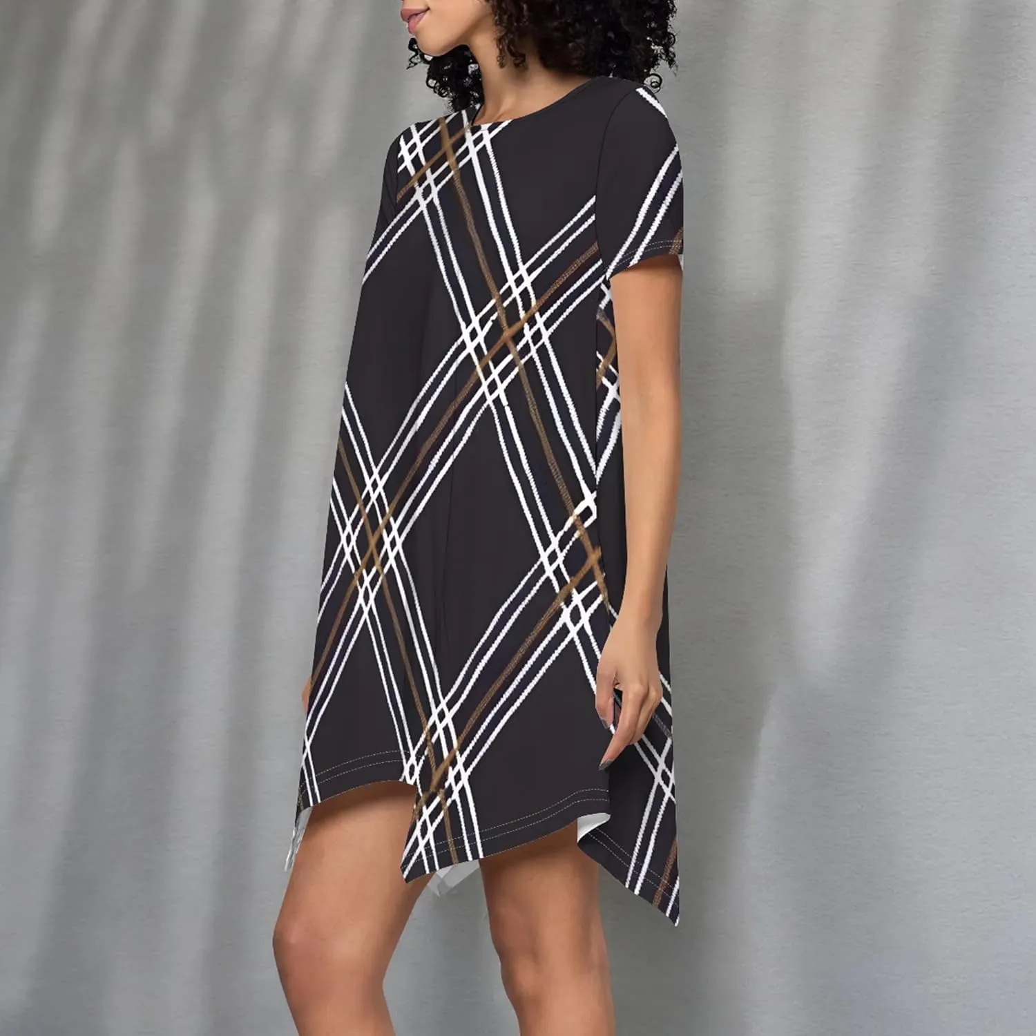 Womens Summer Midi Dress Casual Floral Print Loose T-Shirt Short Sleeve A-Line Dresses Plus Size Flowy Boho Sundress