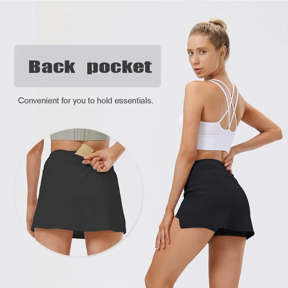Women's Tennis Skirt Cute Golf Short Mini Skirt Skort Split Hem Bodycon Pencil Skirts for Workout Sports Athletic