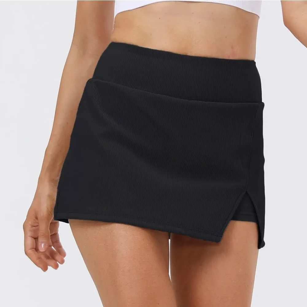Women's Tennis Skirt Cute Golf Short Mini Skirt Skort Split Hem Bodycon Pencil Skirts for Workout Sports Athletic