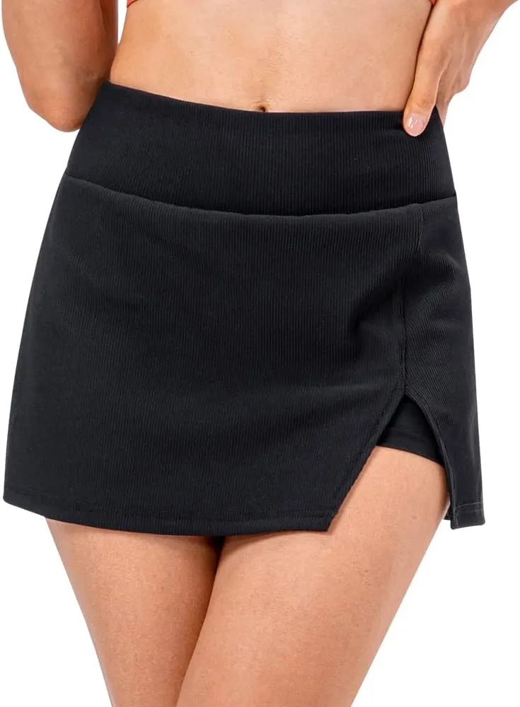 Women's Tennis Skirt Cute Golf Short Mini Skirt Skort Split Hem Bodycon Pencil Skirts for Workout Sports Athletic