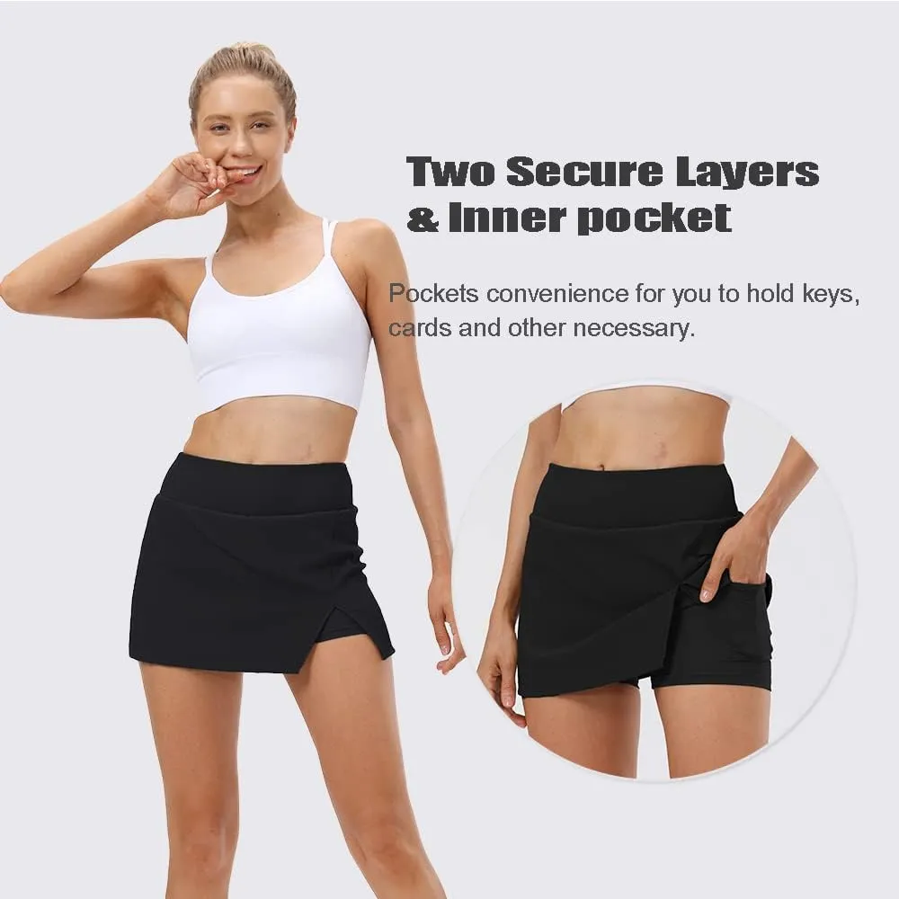 Women's Tennis Skirt Cute Golf Short Mini Skirt Skort Split Hem Bodycon Pencil Skirts for Workout Sports Athletic