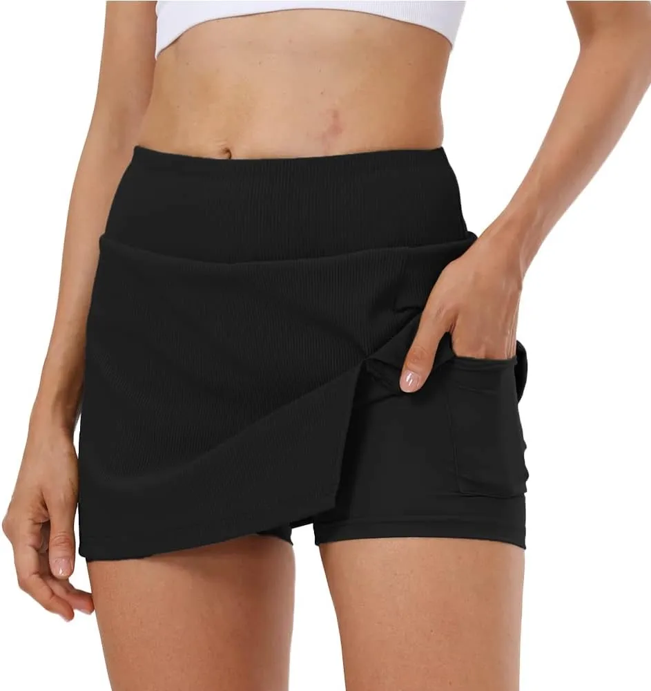 Women's Tennis Skirt Cute Golf Short Mini Skirt Skort Split Hem Bodycon Pencil Skirts for Workout Sports Athletic