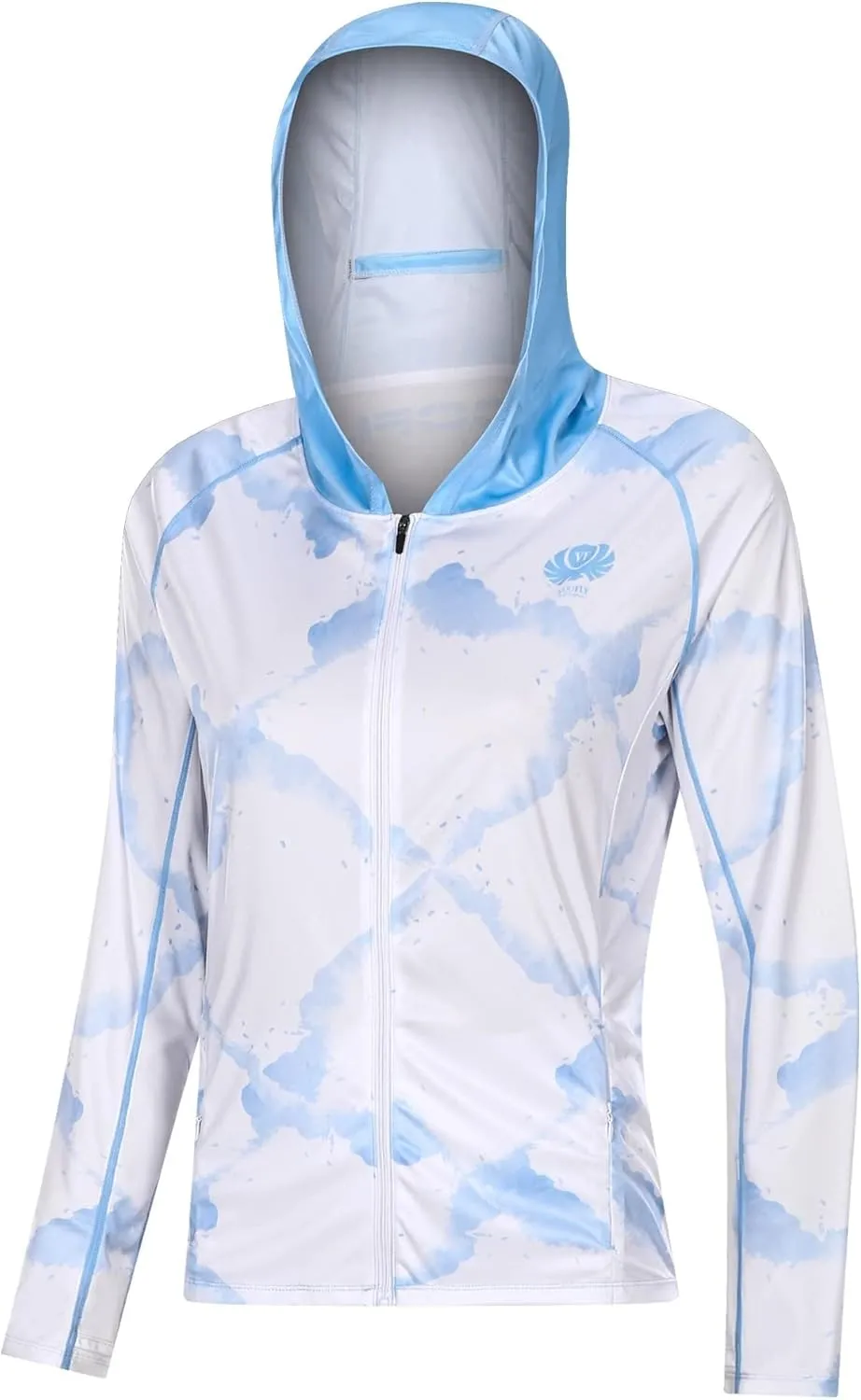 Women's UPF 50  Sun Protection Shirt Printed UV Hoodie Jacket Full Zip with Pockets