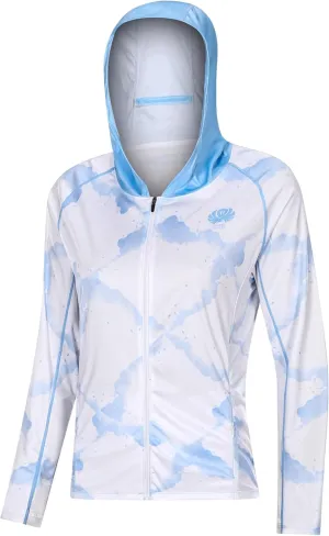 Women's UPF 50  Sun Protection Shirt Printed UV Hoodie Jacket Full Zip with Pockets