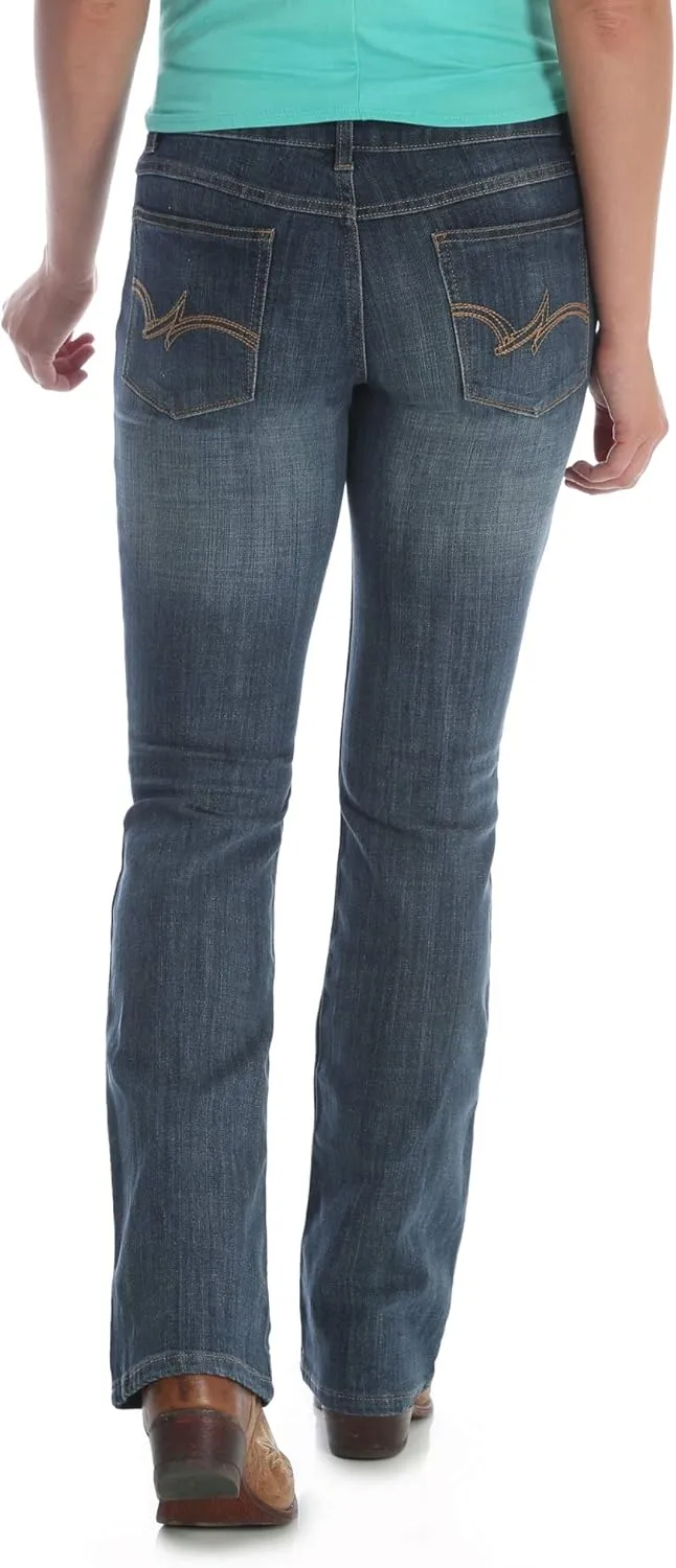 Wrangler Women's Western Mid Rise Stretch Boot Cut Jean