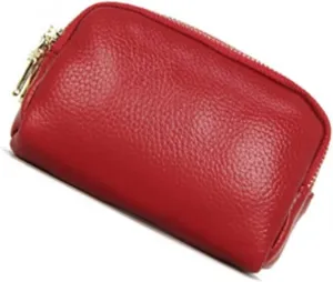 YASHUNJIA-Card Wallets 3 Zippers Unisex Genuine Leather Handbag Pocket Cowhide Clutch Bag Simple Coin Purse Fashion Money Wallet with Key Chain