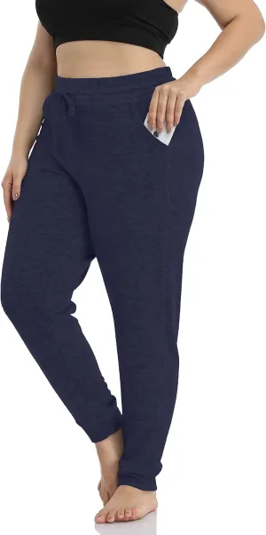 ZERDOCEAN Women's Plus Size Active Casual Yoga Lounge Indoor Pants Walking Pajama Pants with Pockets Drawstring