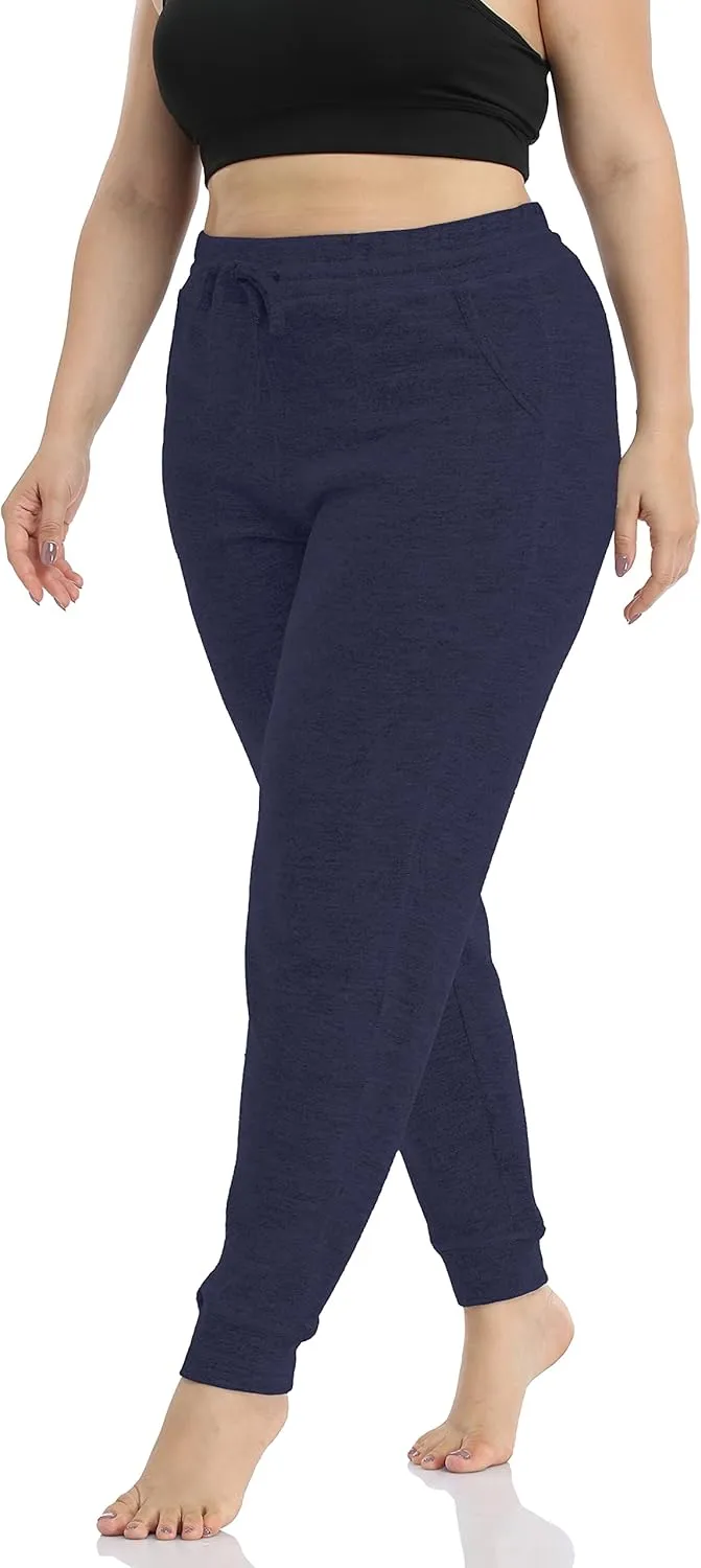 ZERDOCEAN Women's Plus Size Active Casual Yoga Lounge Indoor Pants Walking Pajama Pants with Pockets Drawstring