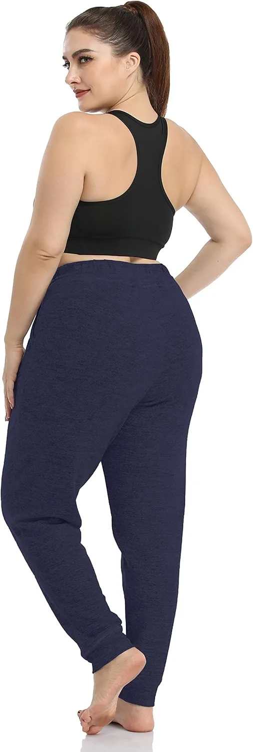 ZERDOCEAN Women's Plus Size Active Casual Yoga Lounge Indoor Pants Walking Pajama Pants with Pockets Drawstring