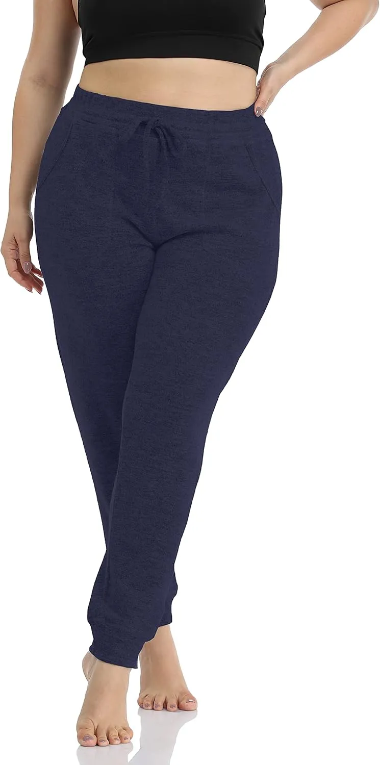 ZERDOCEAN Women's Plus Size Active Casual Yoga Lounge Indoor Pants Walking Pajama Pants with Pockets Drawstring