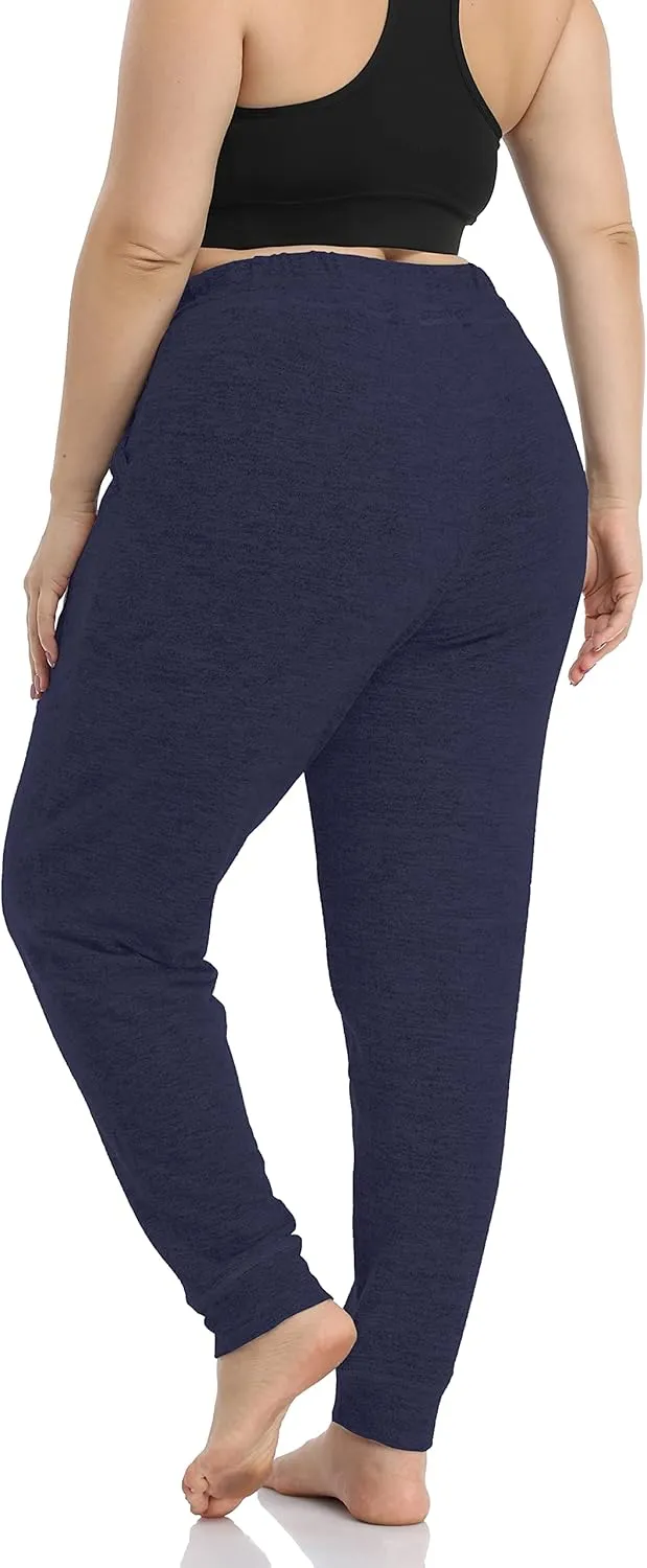 ZERDOCEAN Women's Plus Size Active Casual Yoga Lounge Indoor Pants Walking Pajama Pants with Pockets Drawstring