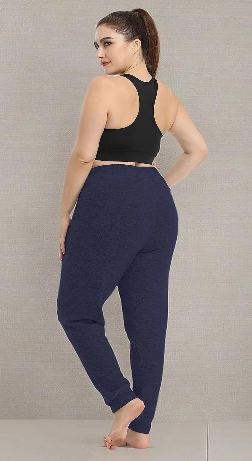 ZERDOCEAN Women's Plus Size Active Casual Yoga Lounge Indoor Pants Walking Pajama Pants with Pockets Drawstring