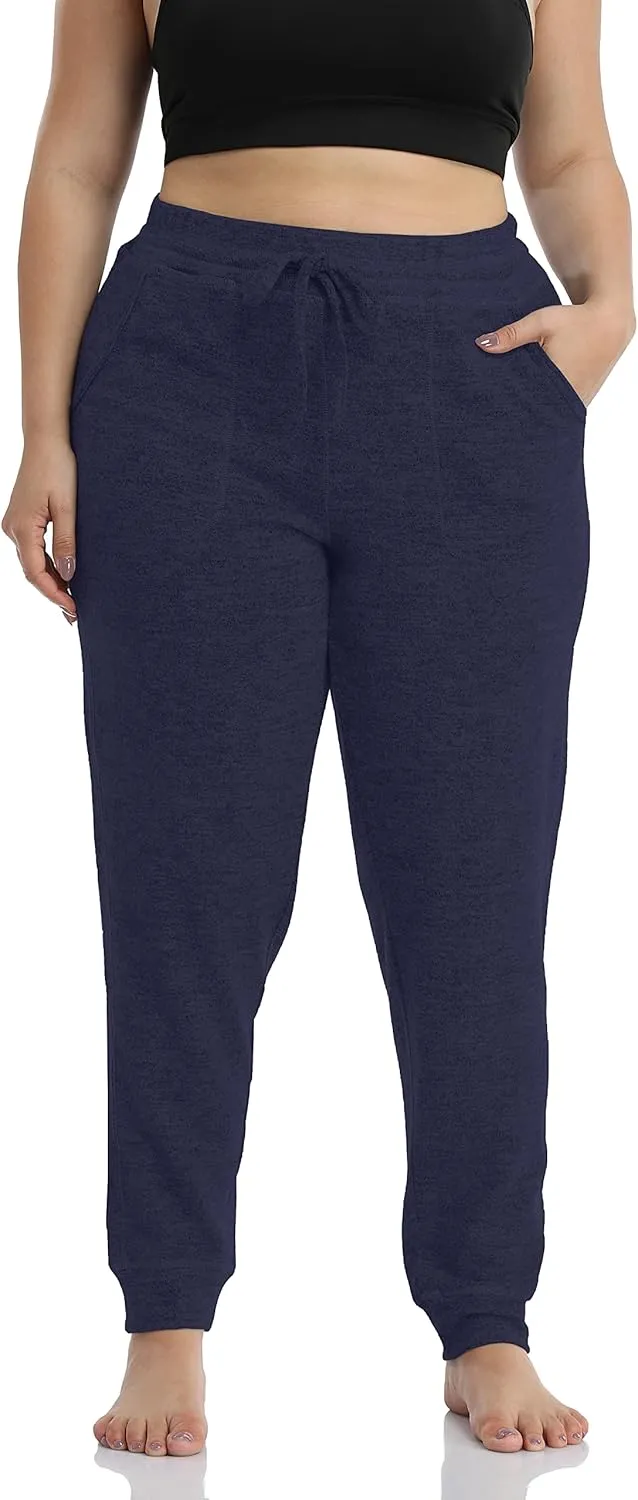 ZERDOCEAN Women's Plus Size Active Casual Yoga Lounge Indoor Pants Walking Pajama Pants with Pockets Drawstring
