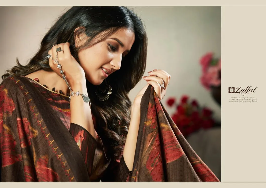 Zulfat Designer Suits Presents Winter Affair Pashmina Printed Fancy Designer Salwar Kameez