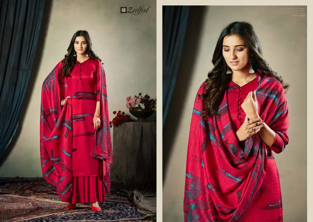 Zulfat Designer Suits Presents Winter Affair Pashmina Printed Fancy Designer Salwar Kameez