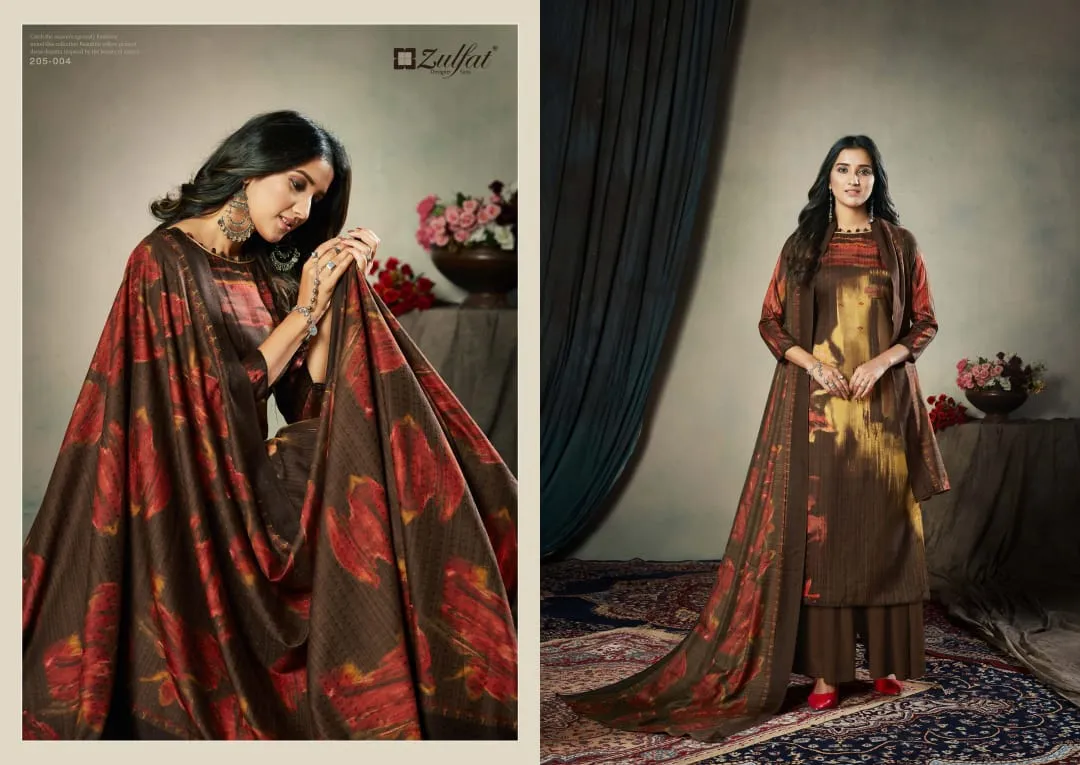 Zulfat Designer Suits Presents Winter Affair Pashmina Printed Fancy Designer Salwar Kameez