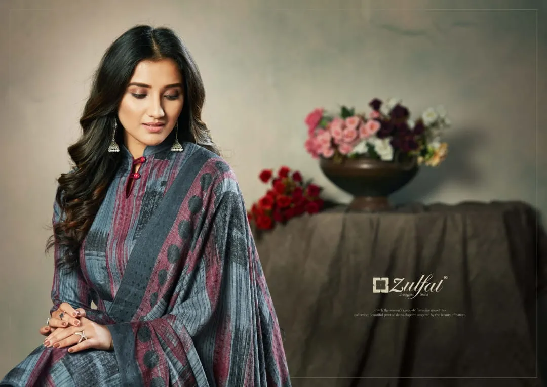 Zulfat Designer Suits Presents Winter Affair Pashmina Printed Fancy Designer Salwar Kameez