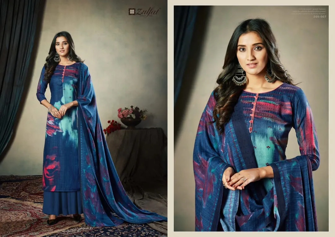 Zulfat Designer Suits Presents Winter Affair Pashmina Printed Fancy Designer Salwar Kameez